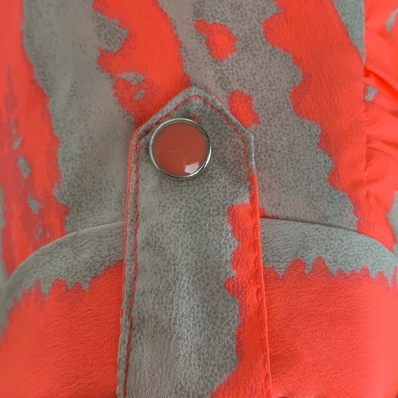 Antilia Femme Neon Orange Striped Top - Picture 3 of 6